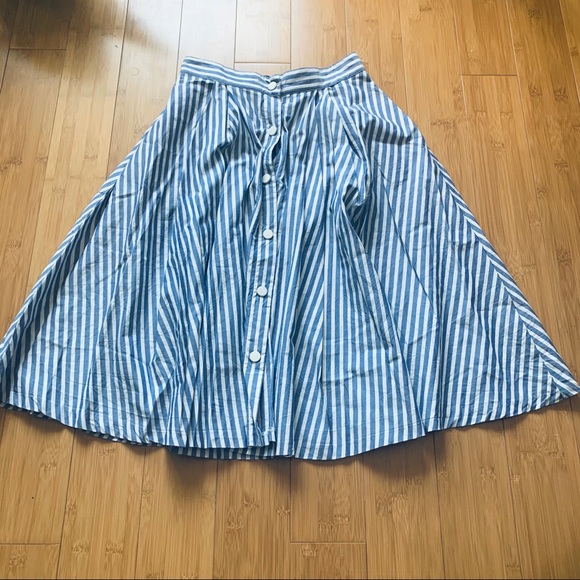 ZARA STRIPED MIDI SKIRT - Picture 2 of 3